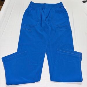 Cherokee Scrub Pants Womens Small Blue Stretch Cargo Medical Nurse Uniform